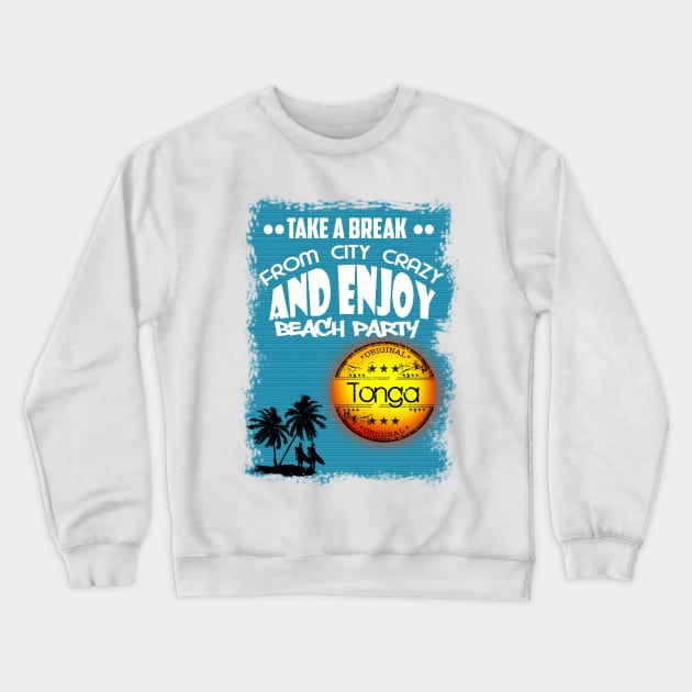 Summer Time In Tonga Crewneck Sweatshirt by dejava